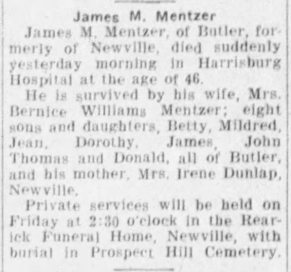 Clipping from The Sentinel